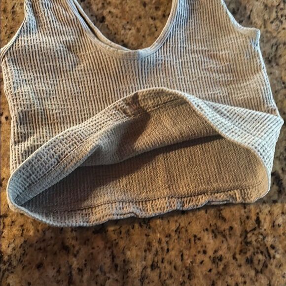 Light Blue Waffle 🧇 Knit Tank Top - Picture 2 of 7